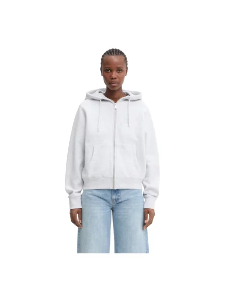 Anine Bing CASPER ZIP UP BING bluza rozpinana z kapturem szara