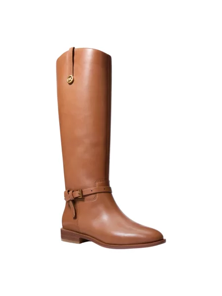 Botki Michael Kors skórzane bez obcasa brązowe