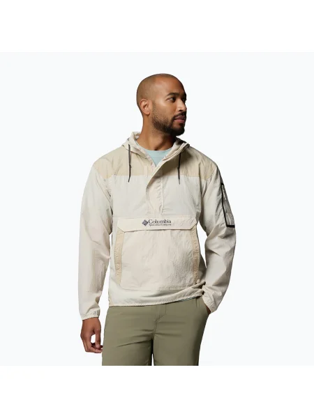 Мъжко ветроустойчиво яке Columbia Challenger Windbreaker Anorak dark stone/ancient fossil бежово