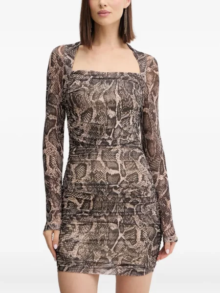 Hosszú mini ruha Guess barna