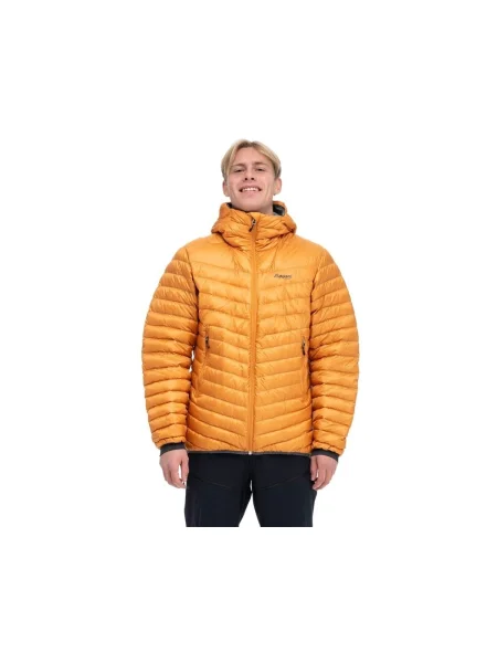 Geacă cu puf Bergans cu glugă portocaliu