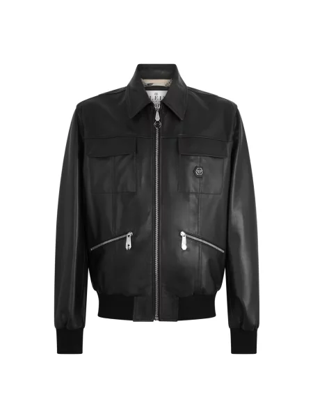 Kurtka skórzana Philipp Plein czarna