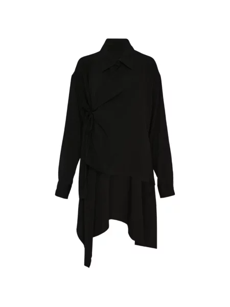 Bluză Yohji Yamamoto asimetrică cu legături negru