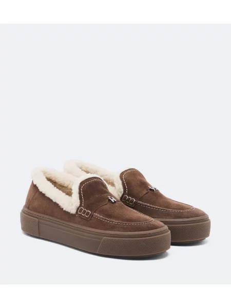 Pantofi loafer Hogan din piele de căprioară maro