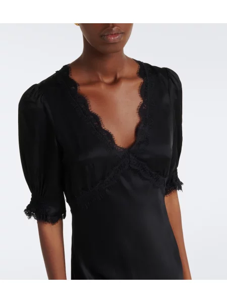 Rochie midi Rixo din satin negru