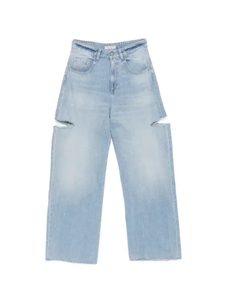 Blugi cu picior larg Icon Denim zdrențuiți albastru