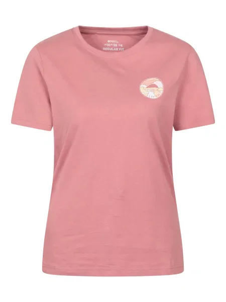 Koszulka z nadrukiem i krótkim rękawem Landscape Pink różowy