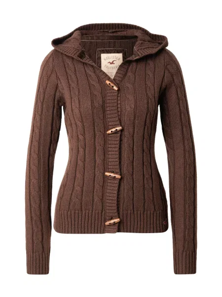 HOLLISTER Geacă tricotată închis maro