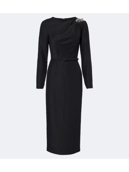 Rochie midi Roland Mouret din jacard negru