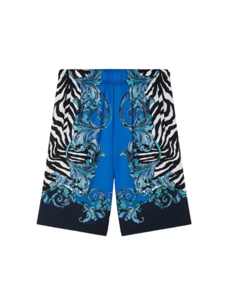 Wielobarwność szorty jeansowe Versace Jeans Couture z nadrukiem w zebrę