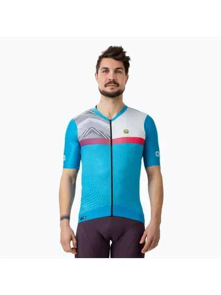 Tricou de ciclism pentru bărbați Alé Zig Zag albastru