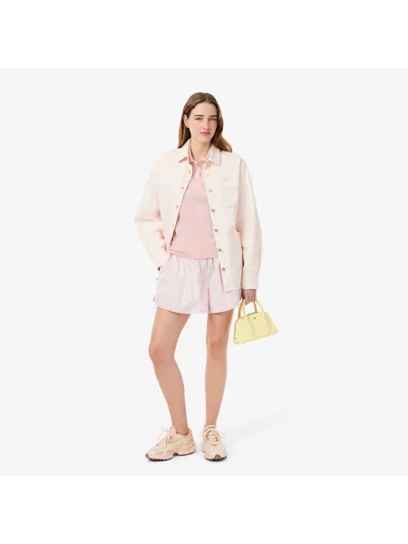 Lacoste Koszulka Polo Fluid Piqué O Swobodnym Kroju różowa