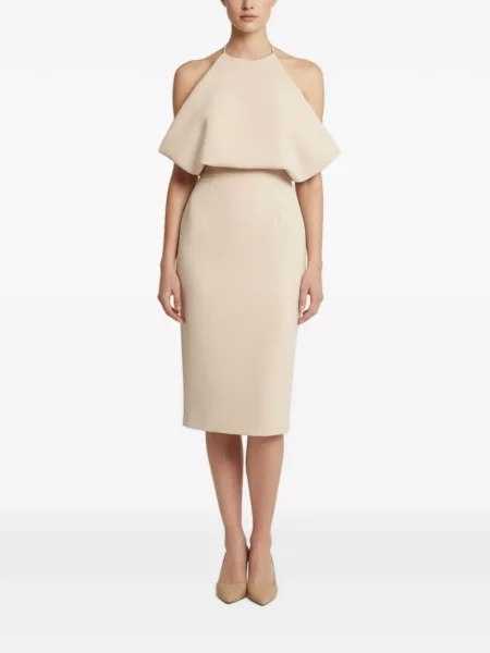 Rochie midi Maticevski drapată cu gât halter
