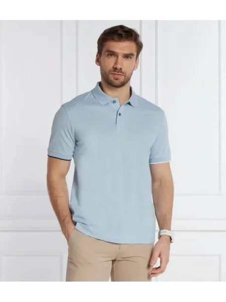 BOSS BLACK Polo Parlay | pique mercerizat negru