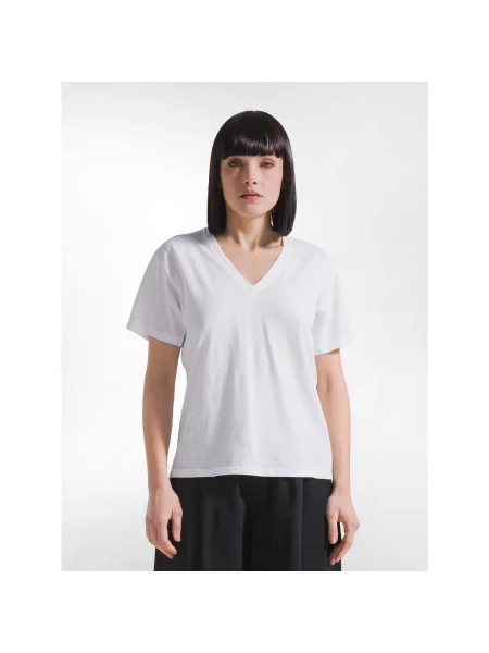 Tricou Deha cu decolteu în V alb