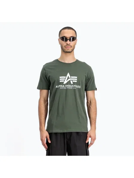 Alpha Industries pánske tričko Basic dark olive zelená