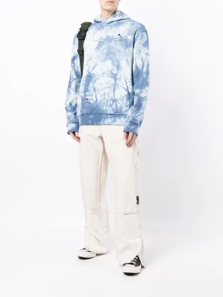 Raštuotas tie-dye kaklaraištis Mauna Kea mėlyna
