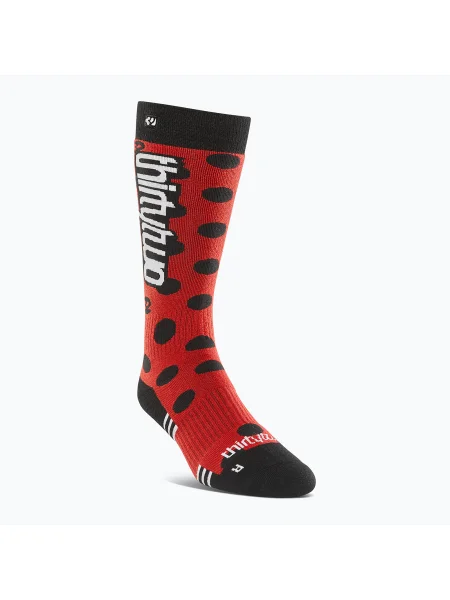 Șosete de snowboard pentru femei ThirtyTwo Merino red/black negru