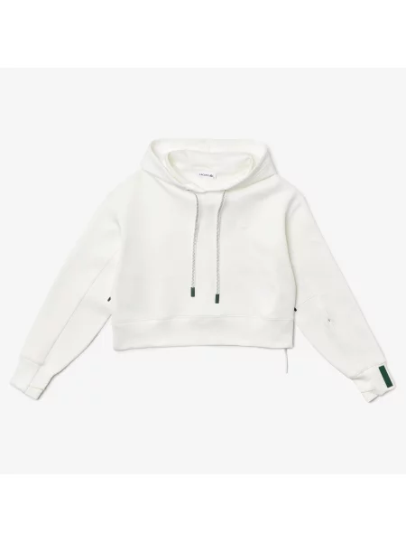 Lacoste Bluza Z Kapturem Z Rozciągliwej Mieszanki Bawełny biała