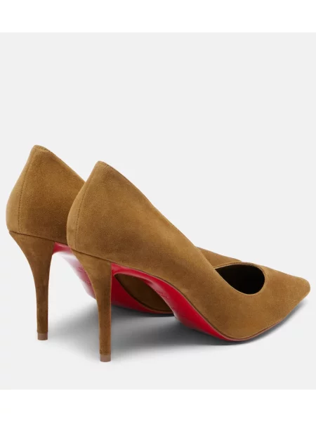 Pantofi cu toc Christian Louboutin din piele de căprioară maro