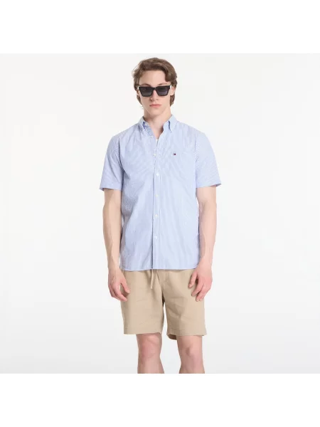 Koszula Tommy Hilfiger Seersucker Bengal Stripe Shirt Blue Orbit/ Stripe XL niebieska