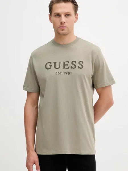 Тениска Guess с апликация зелено