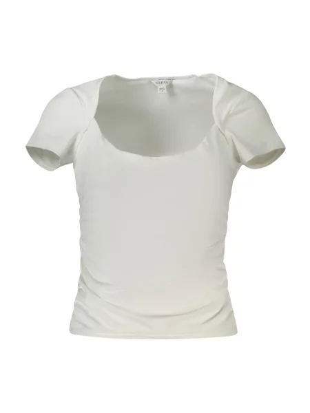Krótka koszulka Guess z krótkim rękawem ze spandexu biała