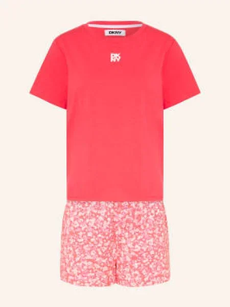 Dkny Piżama Typu Shorty New York Inspired pink biała