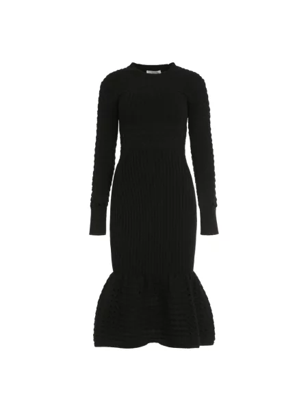 Sukienka midi Alexander Mcqueen z siateczką do kolan garniturowa czarna