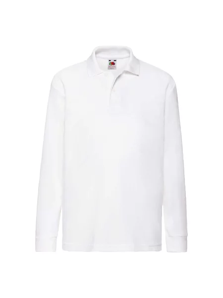 Tricou polo copii Fruit Of The Loom alb