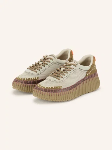 Chloé Sneakersy Nama army green zelené