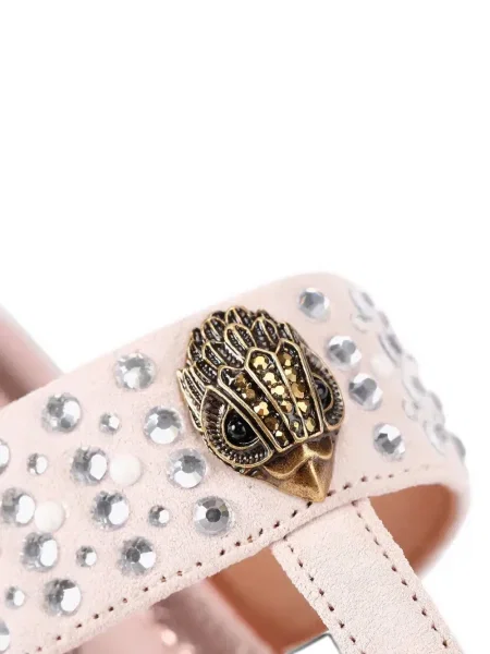 Σανδάλια Kurt Geiger London χωρίς τακούνι με πετραδάκια ροζ