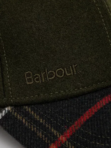 Barbour șapcă de lana neted verde