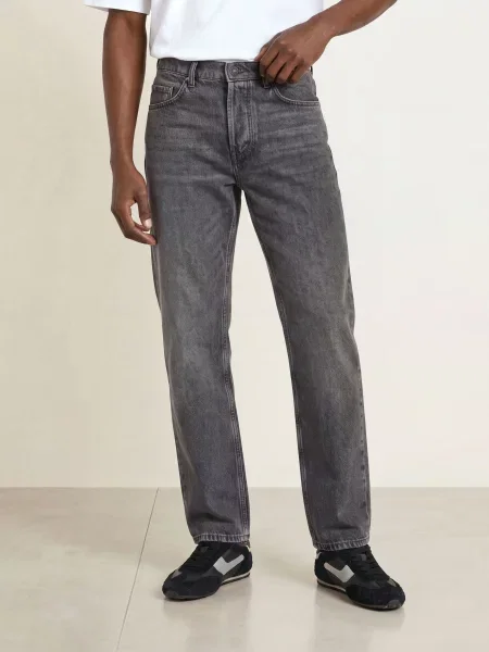 Allsaints Džíny S Rovným Střihem Regular Straight Fit washed grey šedé