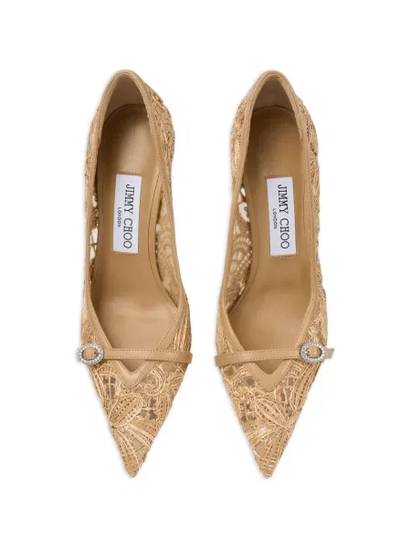 Pantofi cu toc Jimmy Choo cu cataramă din dantelă