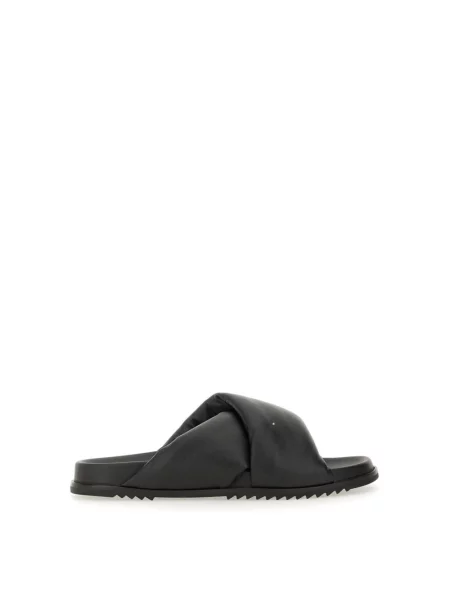 Klapki Rick Owens skórzane czarne
