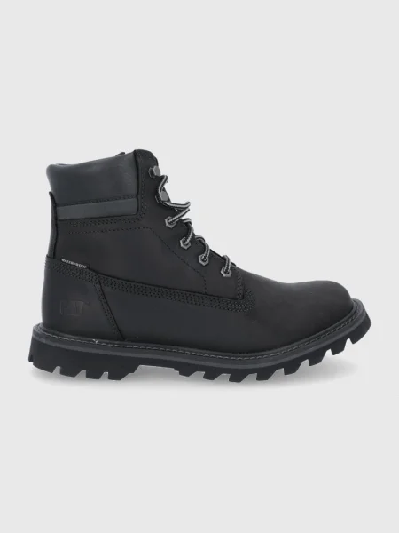 Caterpillar Bocanci de piele bărbați negru