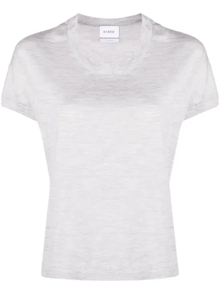 Krótki top Barrie z kaszmiru szary
