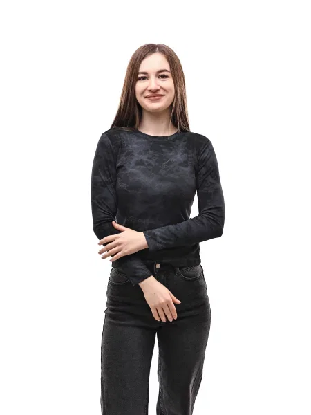 Лонгслів LUMO віскоза/поліестер чорний