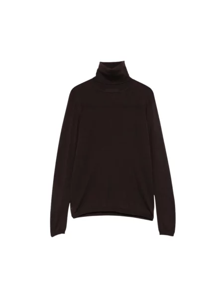 Sweter z golfem Max Mara wełniany brązowy