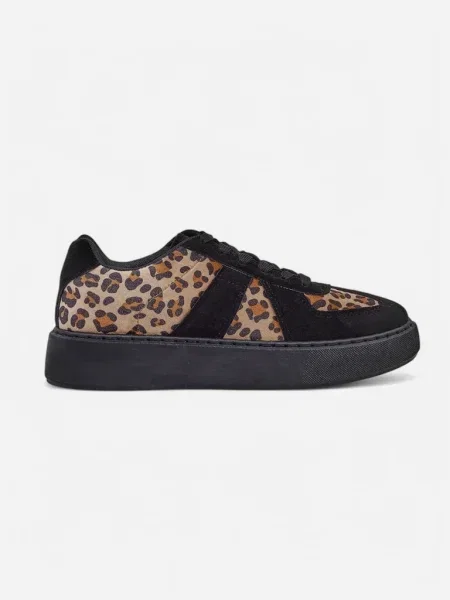 Sneakerși Resti cu imagine cu model leopard negru