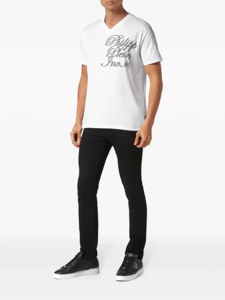 Raštuotas marškinėliai Philipp Plein balta