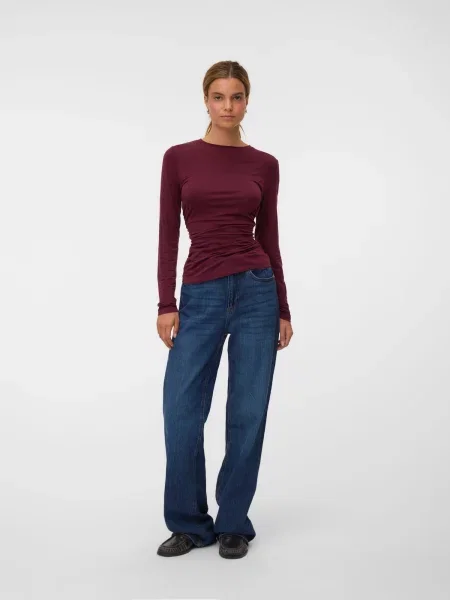 VERO MODA Tričko VMAva Sarah bordová