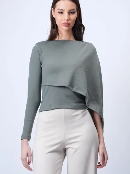Trend Alaçatı Stili Tricou închis gri