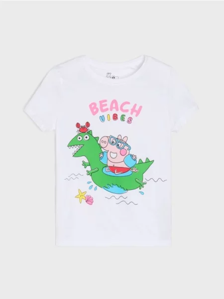 Sinsay Tričko Peppa Pig bílá