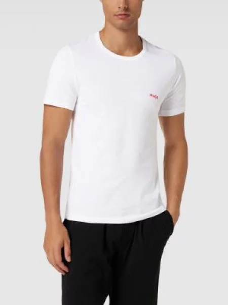 T-shirt z nadrukiem z logo w zestawie 3 szt. Hugo biała