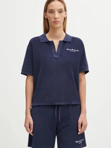 Sporty & Rich polo Eden Script Terry granatowy