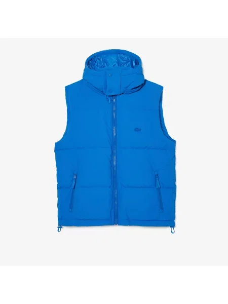 Lacoste Kamizelka Puchowa Z Pikowanym Krokodylem niebieska