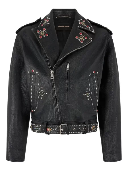 Кожено яке Roberto Cavalli черно