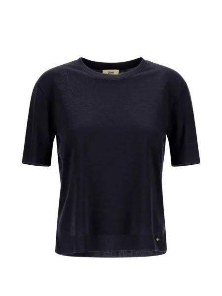 Оребрена тениска Herno синьо